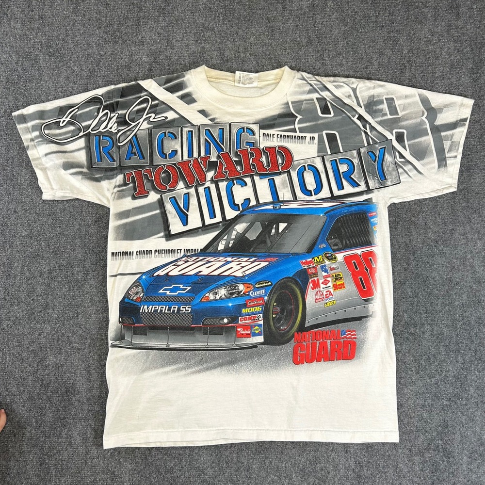 Chase Authentics Dale Earnhardt Jr 88 National Guard Racing Shirt White Large